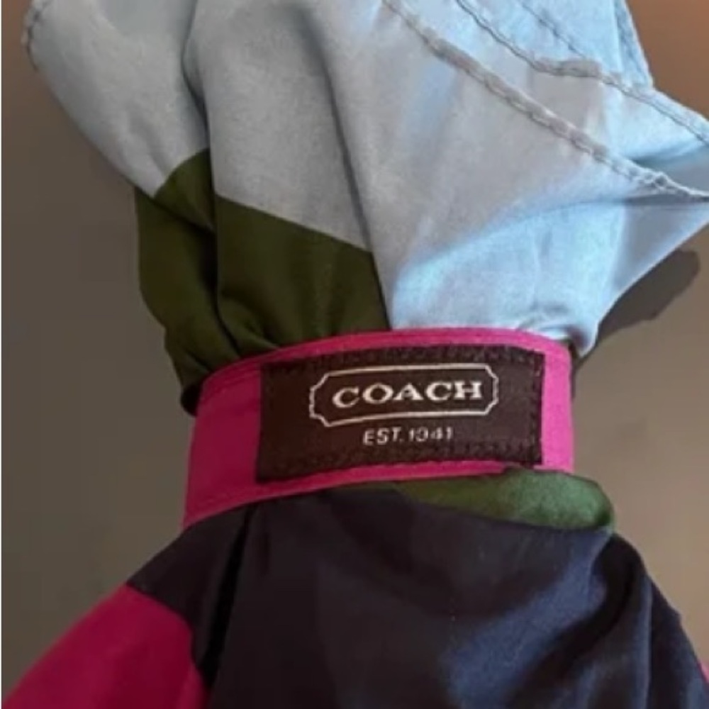 Coach Legacy Multicolor Striped Umbrella with case